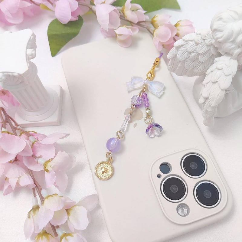 cioatu 1-4PCS Cute Phone Charms Aesthetic Y2K Cell Phone Charms Strap Pink Strawberry Butterfly Star PhoneCharm Y2K Accessories for Bag Keychain Airpods Camera Pendants Decor - Image 4